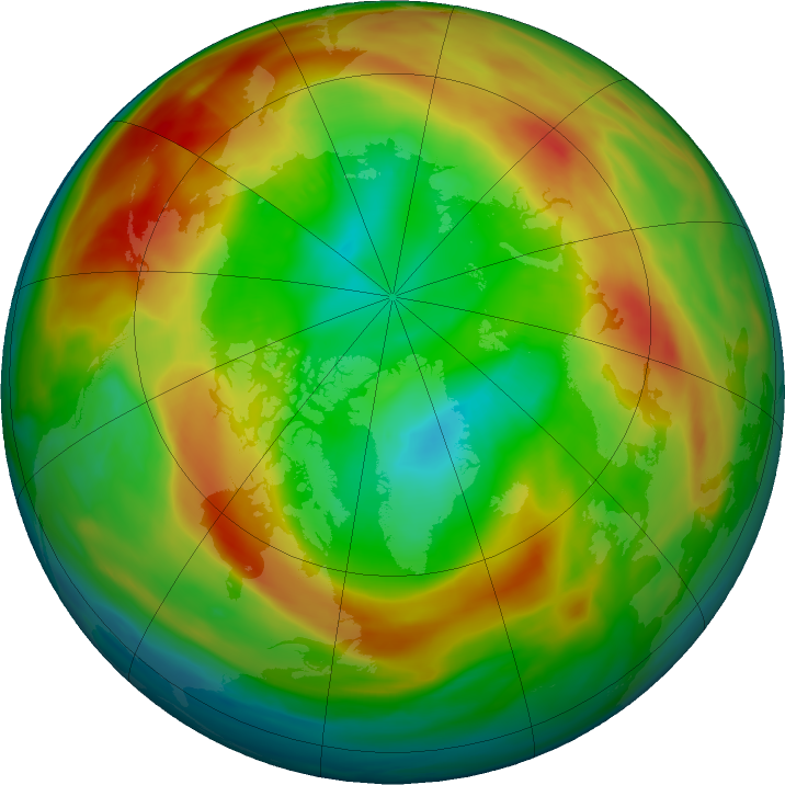 Arctic ozone map for 26 February 2022
